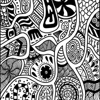 Abstracts & Mandalas Colouring Book - Techno Doodle