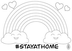 Stay At Home Colouring Book - Rainbow English